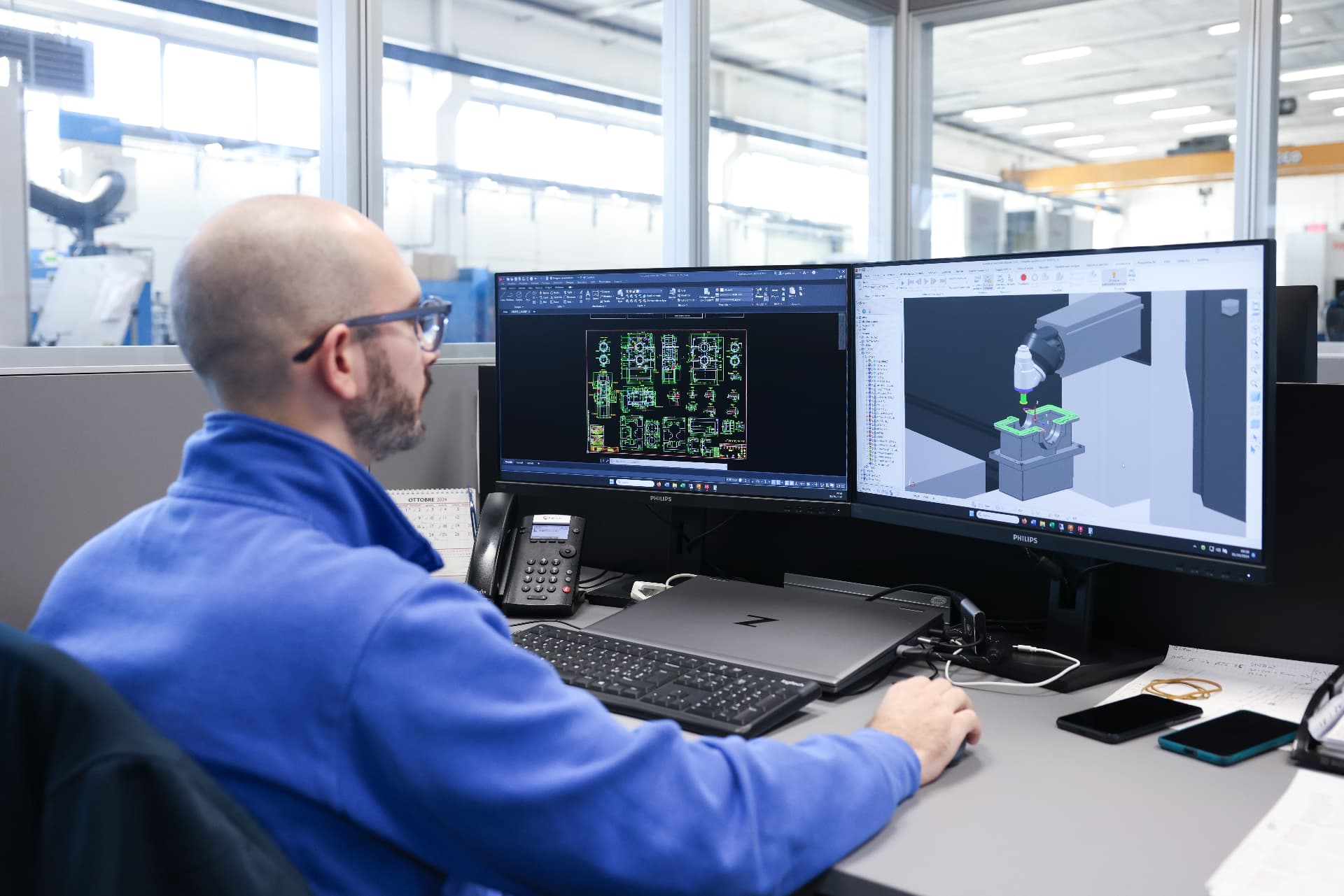 Pellanda engineer working on CAD and CAM software