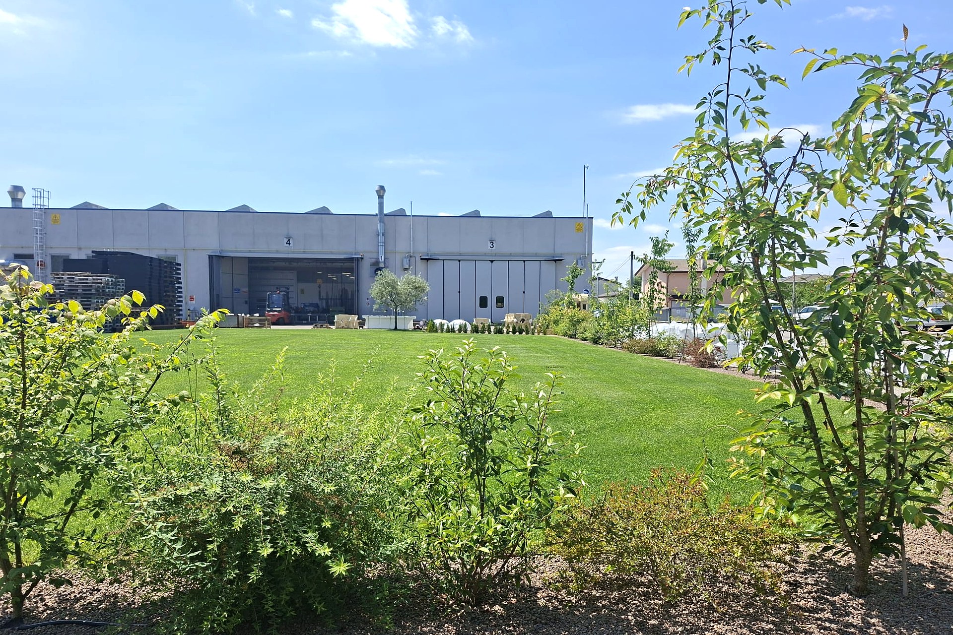The Pellanda facility in Cittadella seen from the green garden area